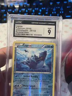 CGC 9 MINT Pokemon BREAKpoint LAPRAS REVERSE HOLO 28/122 CGC 9 MINT - Image 4