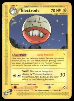 ✰ ELECTRODE 8 RARE AQUAPOLIS POKEMON ✰ DMG - Image 2
