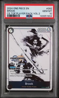 Brook (Championship 2024 Top Player Pack Vol.2) OP06-092 One Piece PSA 10 EN - Image 1