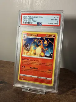 Vivid Voltage Charizard Non Holo Pokemon Trading Card 025/185 PSA 8 - Image 1