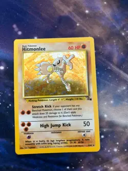 Hitmonlee 7/62 Fossil Holo Rare Pokemon Vintage Card HP/MP - Image 1