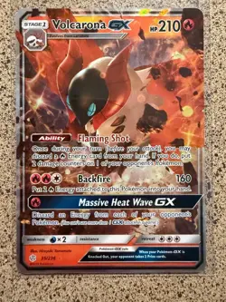 VOLCARONA GX 35/236 HOLO GX RARE COSMIC ECLIPSE POKEMON NM/M - Image 1