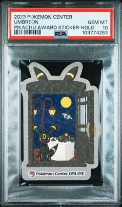 PSA 10 JAPANESE POKEMON CENTER AWARD STICKER UMBREON HOLO 2023 GEM MINT 781B - Image 1