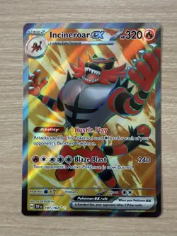 Pokemon TCG Temporal Forces Incineroar EX Full Art Holo Card 187/162 - NM / M - Image 1