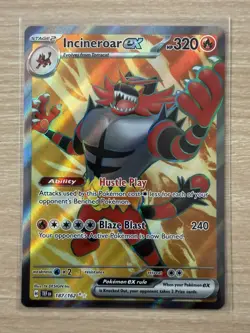 Pokemon TCG Temporal Forces Incineroar EX Full Art Holo Card 187/162 - NM / M - Image 3