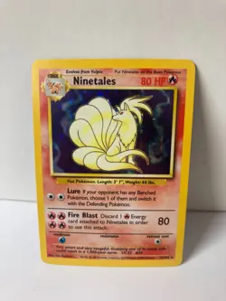 Ninetales 12/102 Base Set Holo Rare Pokemon Card WOTC 1999 LP - Image 1