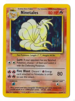 Ninetales 12/102 Base Set Holo Rare Pokemon Card WOTC 1999 LP - Image 3