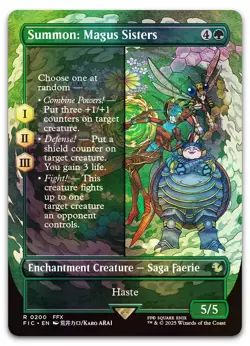 Summon: Magus Sisters (Borderless) #200 (Foil) (NM) Final Fantasy FIC Magic MTG - Image 1