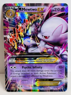 M MEWTWO EX - 64/162 Holo Rare EX BREAKthrough Pokemon - Image 1