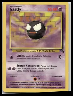 Gastly #33/62 Fossil Lightly played Pokemon tcg - Image 1