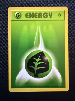 Grass Energy - 99/102 ~ 1st Edition Shadowless Base Set ~ Pokemon LP - Image 1