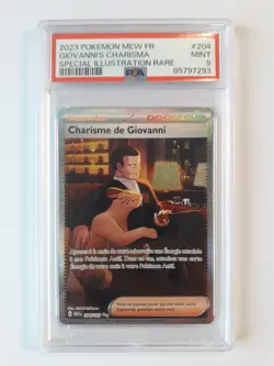 Carte Pokemon Charisme de Giovanni 204/165 MEW FR 151 EV3.5 PSA 9 MINT - Image 1