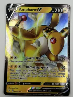 Pokemon TCG Ampharos V 049/185, Vivid Voltage Ultra Rare Holo, NM - Image 1