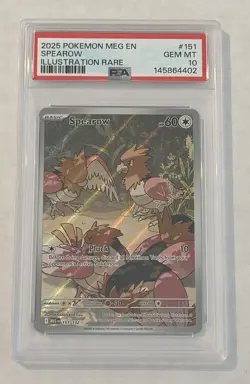 Pokemon Spearow Illustration Rare Holo Me01: Mega Evolution PSA 10 151/132 - Image 1