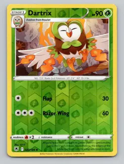 Reverse Holo Dartrix 020/189 Uncommon Astral Radiance Pokemon - Image 1