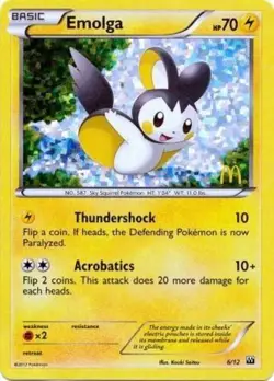 Damaged Emolga - 6/12 - McDonald's Promo 2012 Pokemon McDonald's Promos 2012 - Image 1