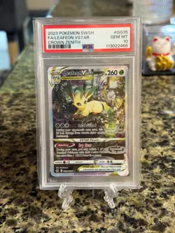 Pokemon 2023 Leafeon VSTAR GG35/GG70 Full Art Crown Zenith PSA 10 GEM MINT - Image 1