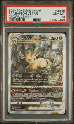 Pokemon 2023 Leafeon VSTAR GG35/GG70 Full Art Crown Zenith PSA 10 GEM MINT - Image 3