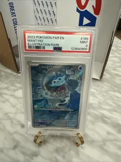 Pokemon TCG Mantyke Card 189/182 Sv04: Paradox Rift PSA 9 - Image 1