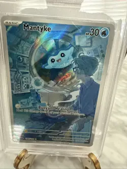 Pokemon TCG Mantyke Card 189/182 Sv04: Paradox Rift PSA 9 - Image 2