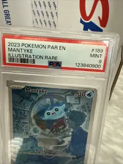 Pokemon TCG Mantyke Card 189/182 Sv04: Paradox Rift PSA 9 - Image 3