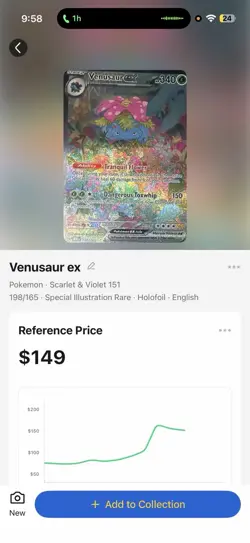 Pokemon Venusaur ex 198/165 Scarlet & Violet 151 Special Illustration Rare NM - Image 2