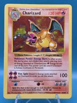 Pokemon Charizard Base Set 4/102 Holo 1999 Wizards of the Coast TCG Card - Image 2
