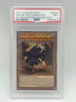 YuGiOh GRADED 2024 Obelisk the Tormentor RA03 Quarter Century Rare - PSA 9 - Image 1