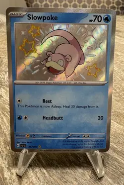 Pokemon TCG Slowpoke 116/091 Baby Shiny Holo Rare Paldean Fates M/NM - Image 1