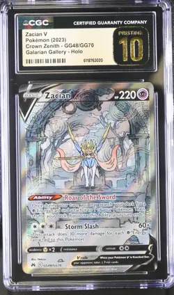 Pokemon Zacian V Crown Zenith Galarian Gallery Full Art #GG48 CGC 10 Pristine - Image 1