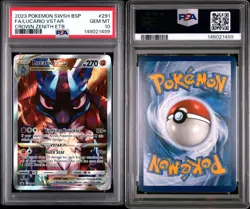 2023 Pokemon Lucario VSTAR SWSH291 Full Art Black Star Promo Crown Zenith PSA 10 - Image 3