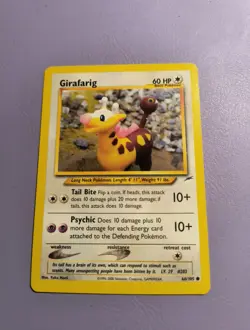 Girafarig 66/105 Common Neo Destiny Unlimited Pokemon MP 2002 Vintage WOTC - Image 1