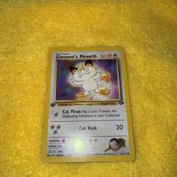 Giovanni's Meowth 74/132 Common 1st Edition Gym Challenge Pokemon Card - Image 1