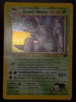 Giovanni's Nidoking 7/132 WOTC Gym Challenge Unlimited Holo Holo Pokemon Card HP - Image 2