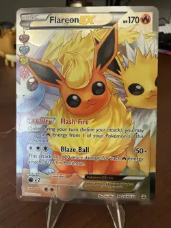Pokemon TCG Flareon-EX Generations Holo Full Art Ultra Rare Card RC28/32 - Image 1