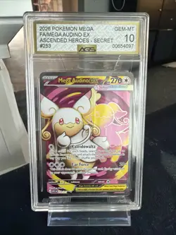 Pokemon TCG Ascended Hero’s Mega Audino 253/217 SR Graded Ace 10 - Image 1