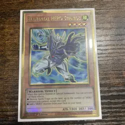 YUGIOH ELEMENTAL HERO STRATOS MAGO-EN004 GOLD 1ST ED NM - Image 1
