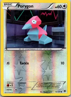 Porygon 72/101 - Plasma Blast Pokemon Common NM Reverse Holo - Image 1