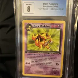 Dark Kadabra (Team Rocket 1st Edition) Graded Pokemon Card Cgc 8 - Image 1