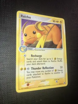 Vintage 2004 Nintendo Pokemon Raichu EX FireRed & LeafGreen Holo Card 12/112 - Image 1