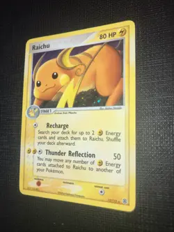 Vintage 2004 Nintendo Pokemon Raichu EX FireRed & LeafGreen Holo Card 12/112 - Image 2