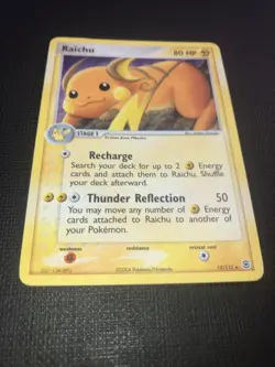 Vintage 2004 Nintendo Pokemon Raichu EX FireRed & LeafGreen Holo Card 12/112 - Image 3