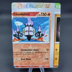 Pokemon TCG NFC Error Miscut Chandelure 038/197 Reverse Holo Obsidian Flames - Image 1
