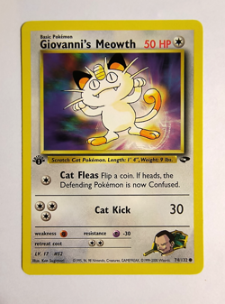 Pokemon 1st Edition Gym Challenge – Giovanni's Meowth 74/132 – Non Holo – NM - Image 1