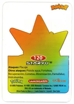 STARYU #120 LAMINCARD COLECCION POKEMON LAMINCARDS 2005 EDIBAS (USADA) - Image 2