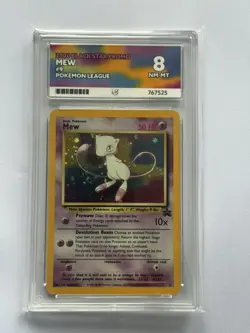 2000 Pokemon Black Star Promo Mew #9 ACE 8 NM-MT Holo Card With Swirl - Image 2