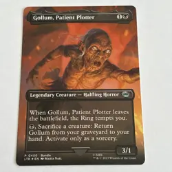 MTG *FOIL BORDERLESS * Lord Of The Rings Uncommon GOLLUM PATIENT PLOTTER NM - Image 1