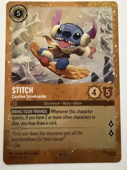 Disney Lorcana Stitch Carefree Snowboarder Promo 42/P3 Holo NM - Image 1