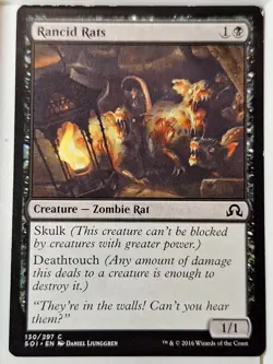 Rancid Rats - Shadows over Innistrad - Magic the Gathering MTG Nice! - Image 1