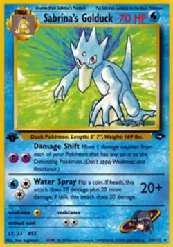Pokemon Card Sabrina's Golduck 30/132 1st Edition Gym Challenge Set Rare EX - Image 1